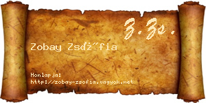 Zobay Zsófia névjegykártya