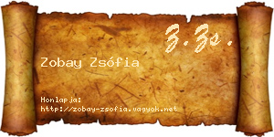 Zobay Zsófia névjegykártya