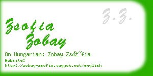 zsofia zobay business card
